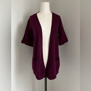 Ann Taylor LOFT Burgundy Cashmere Cardigan Sweater size XS
